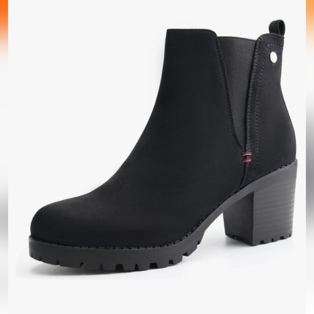 Womens JABASIC Chelsea Ankle Boot Block Heel